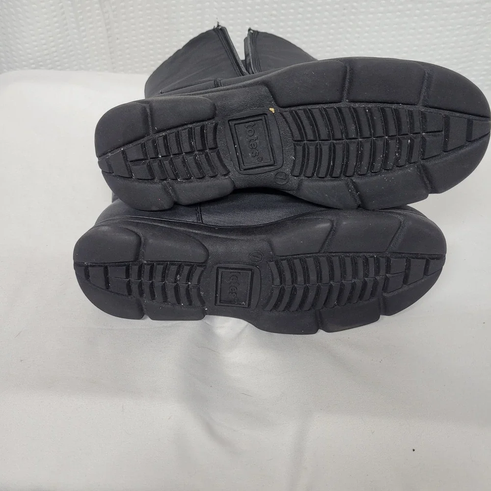 Totes Canterbury Black All Weather Boots Womens 7 Med Side Zip Winter Snow